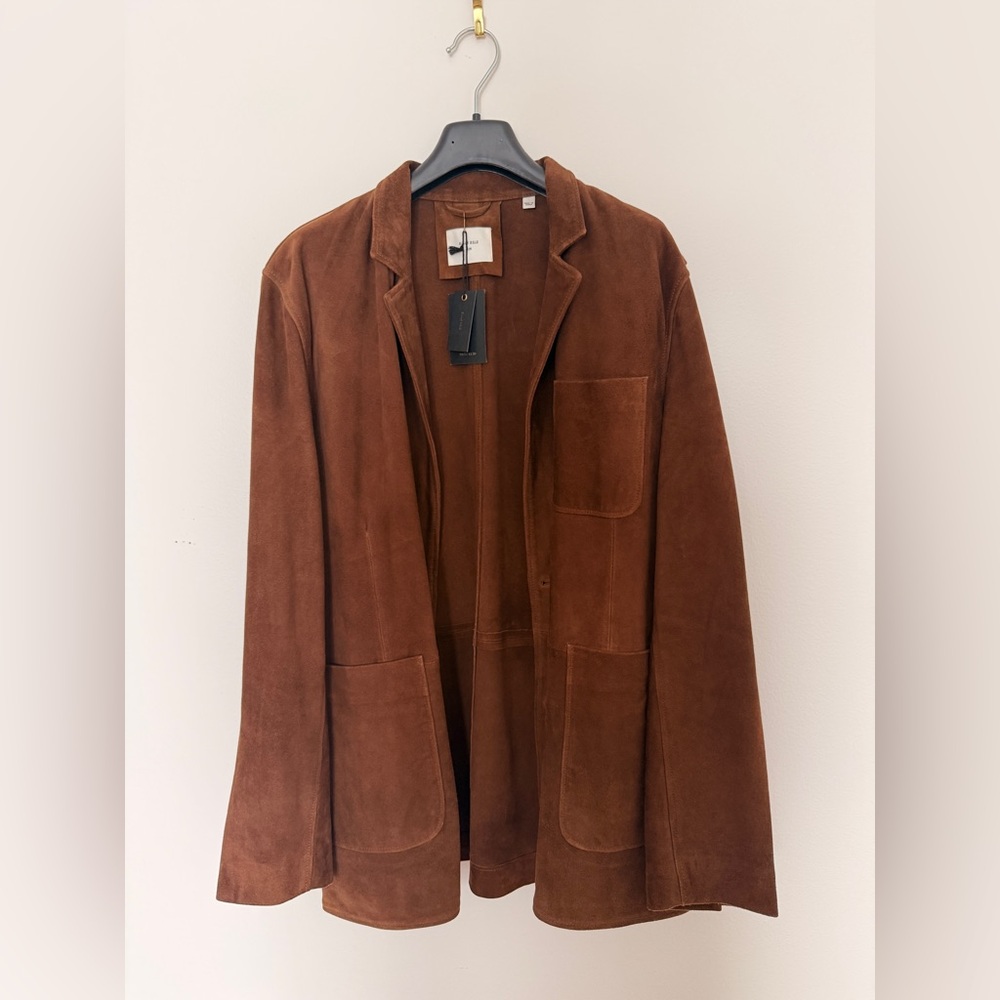 Billy Reid Rivermonte Cognac Suede Jacket - 40R - Medium
